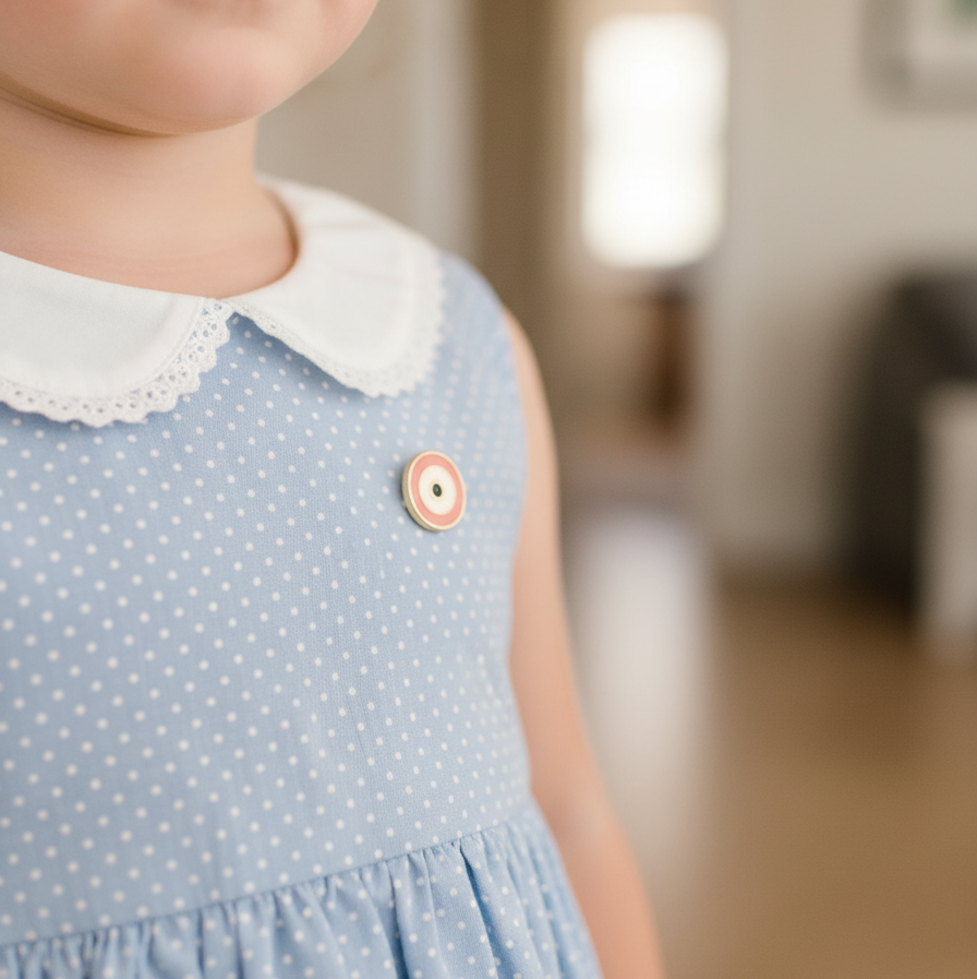 Evil eye Pastel pink lapel pin