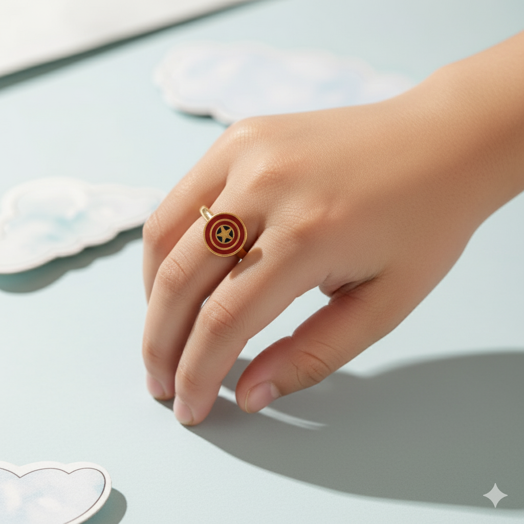 Captain america kids adjustable ring