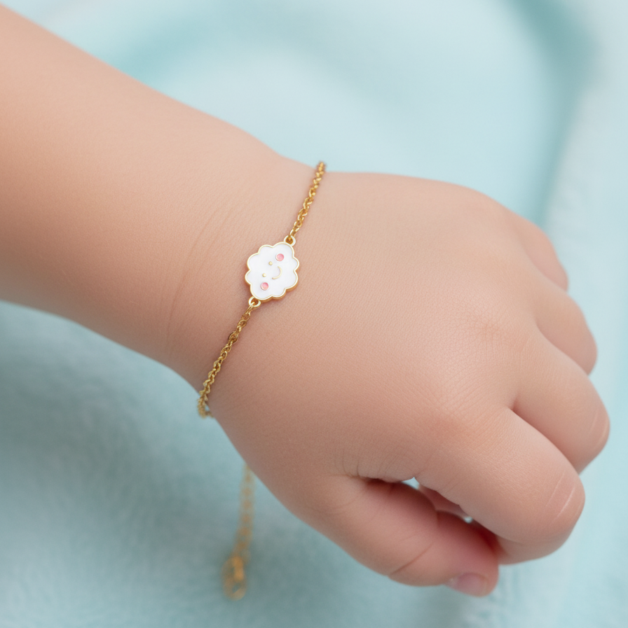 Cloud enamel Flexible Chain Bracelet