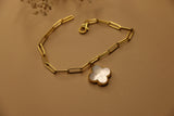Mop clover clip chain bracelet