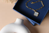 Mop clover clip chain bracelet