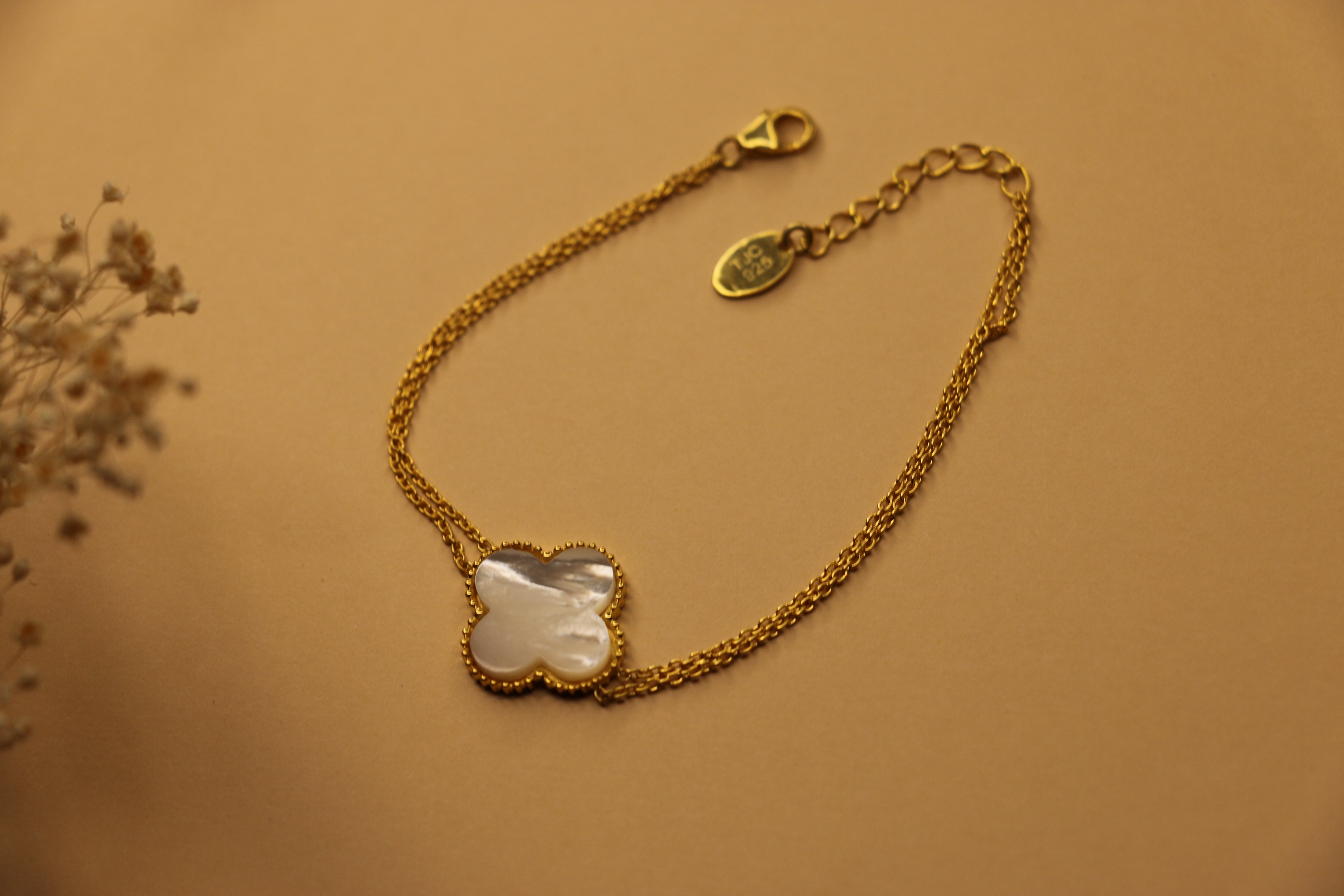 Mop clover double chain bracelet
