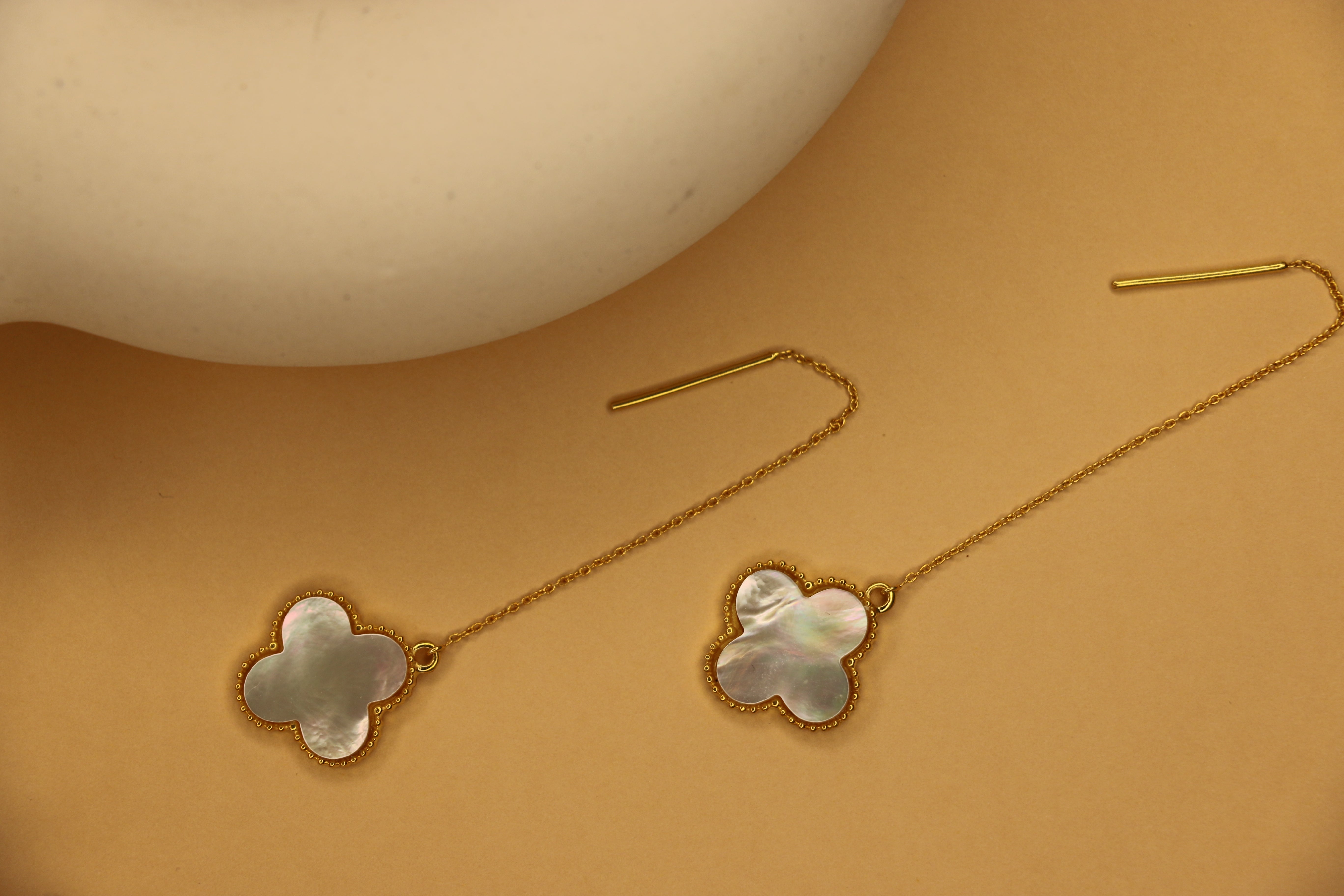 Mop clover threader earrings