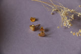 Glossy heart ear studs