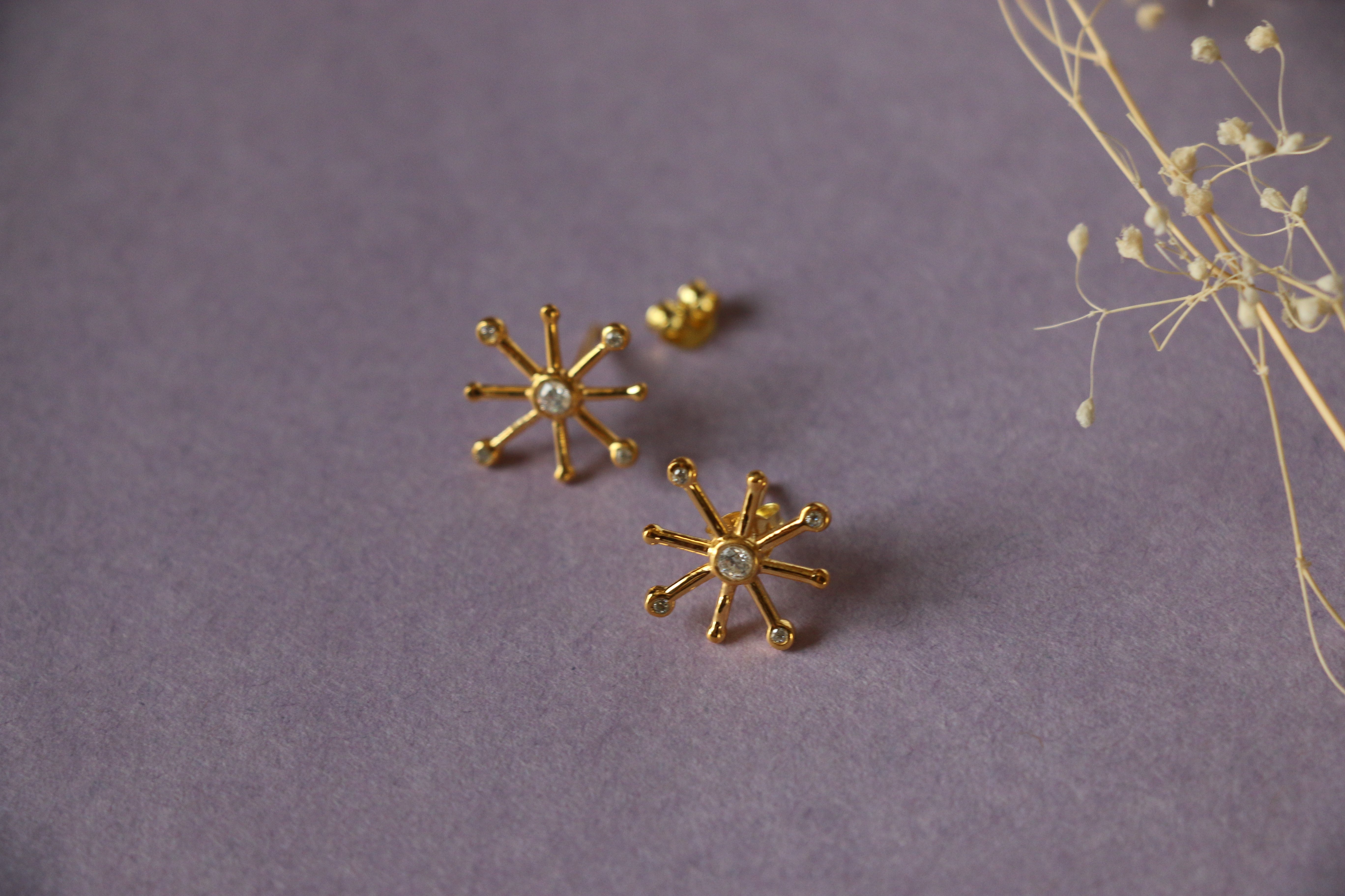 5 cz star ear studs