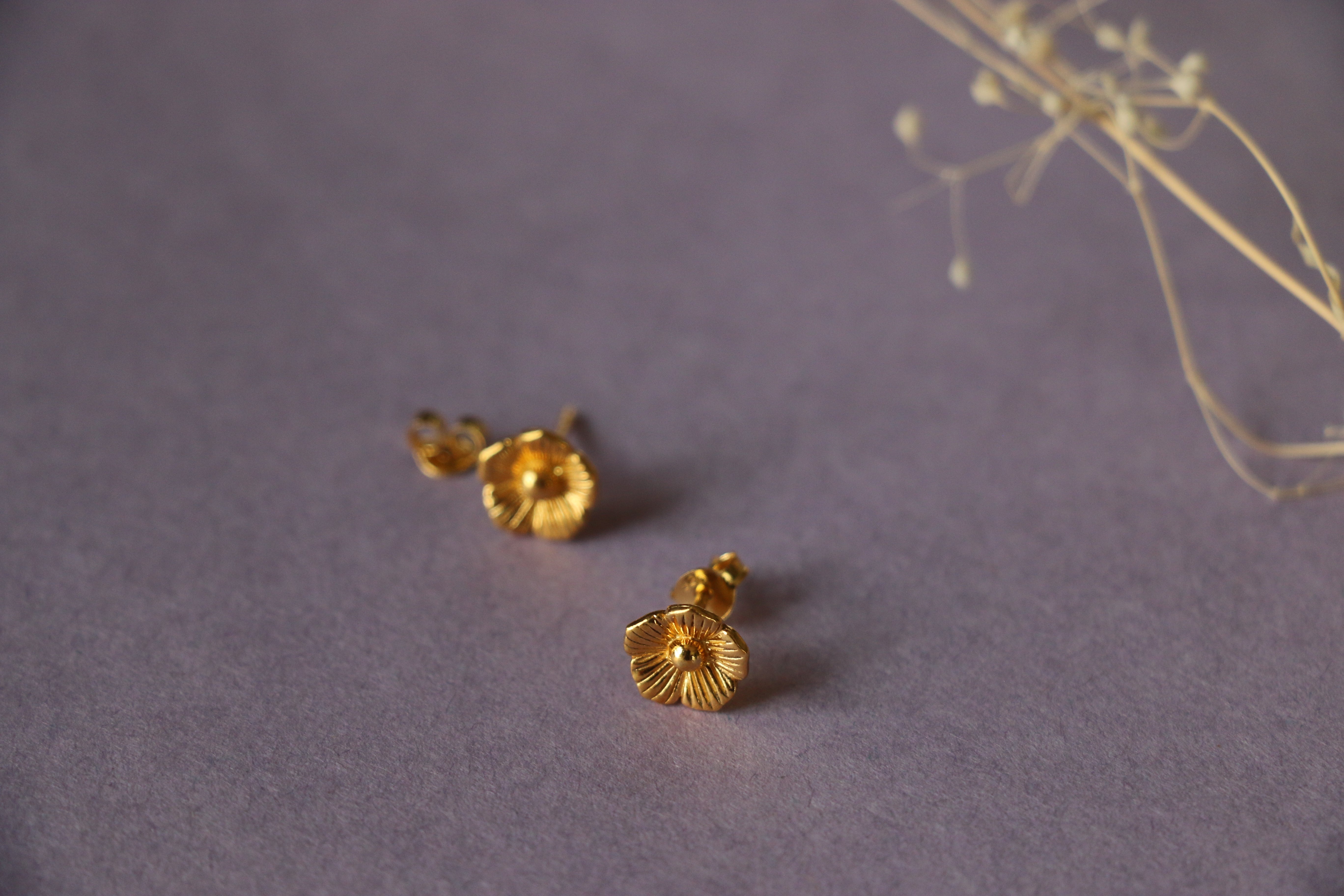 Floral ear studs