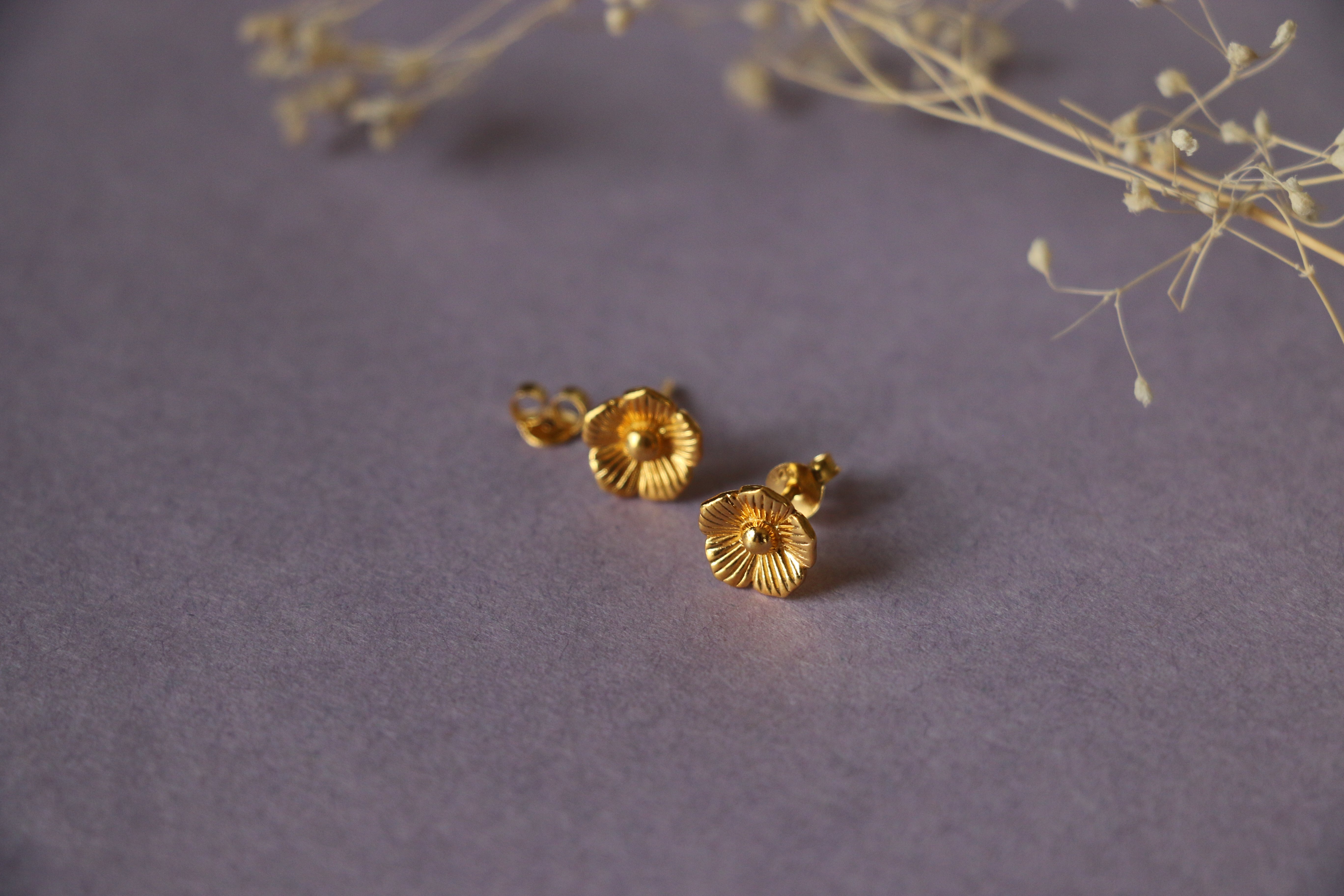 Floral ear studs