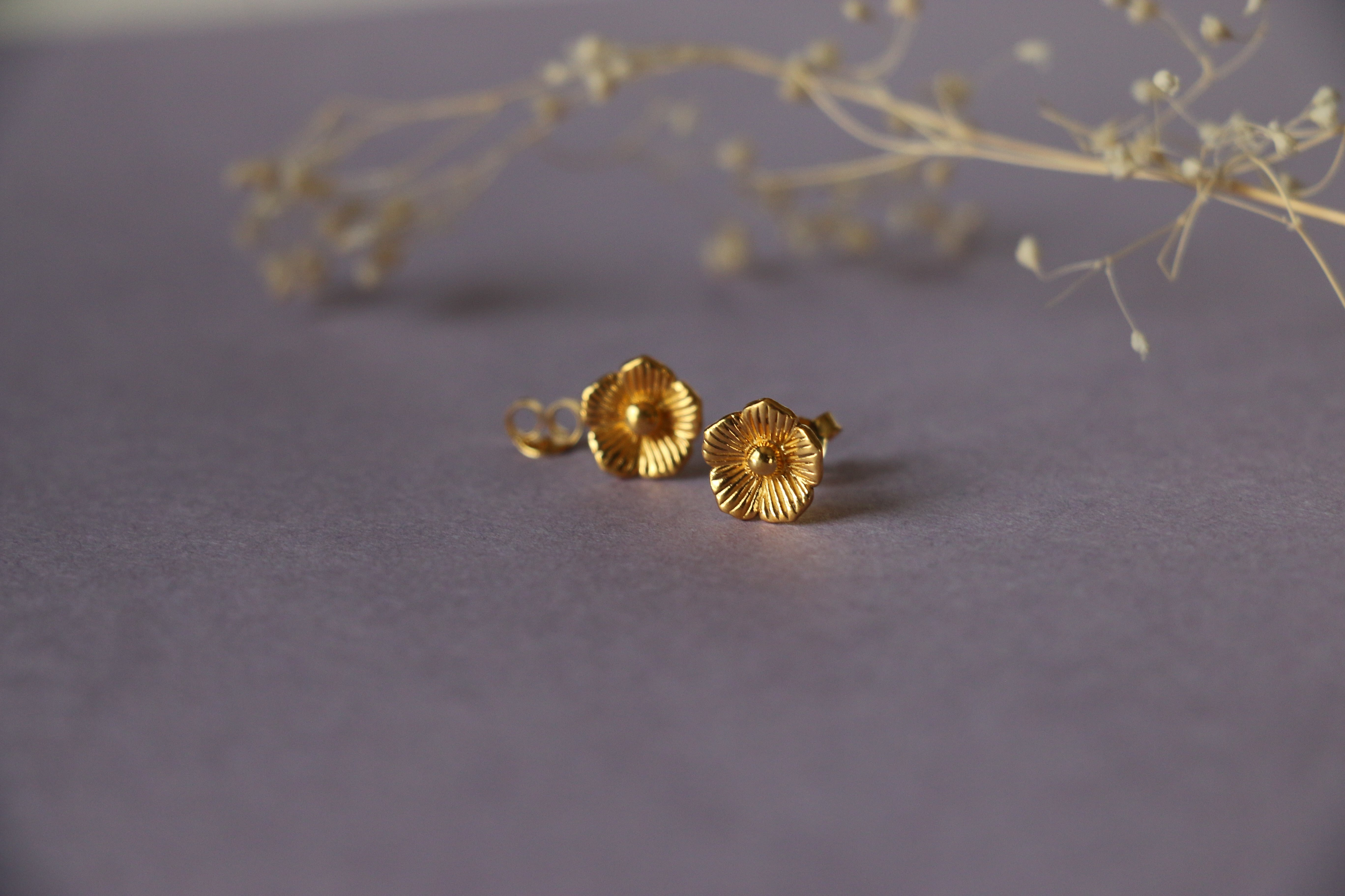 Floral ear studs