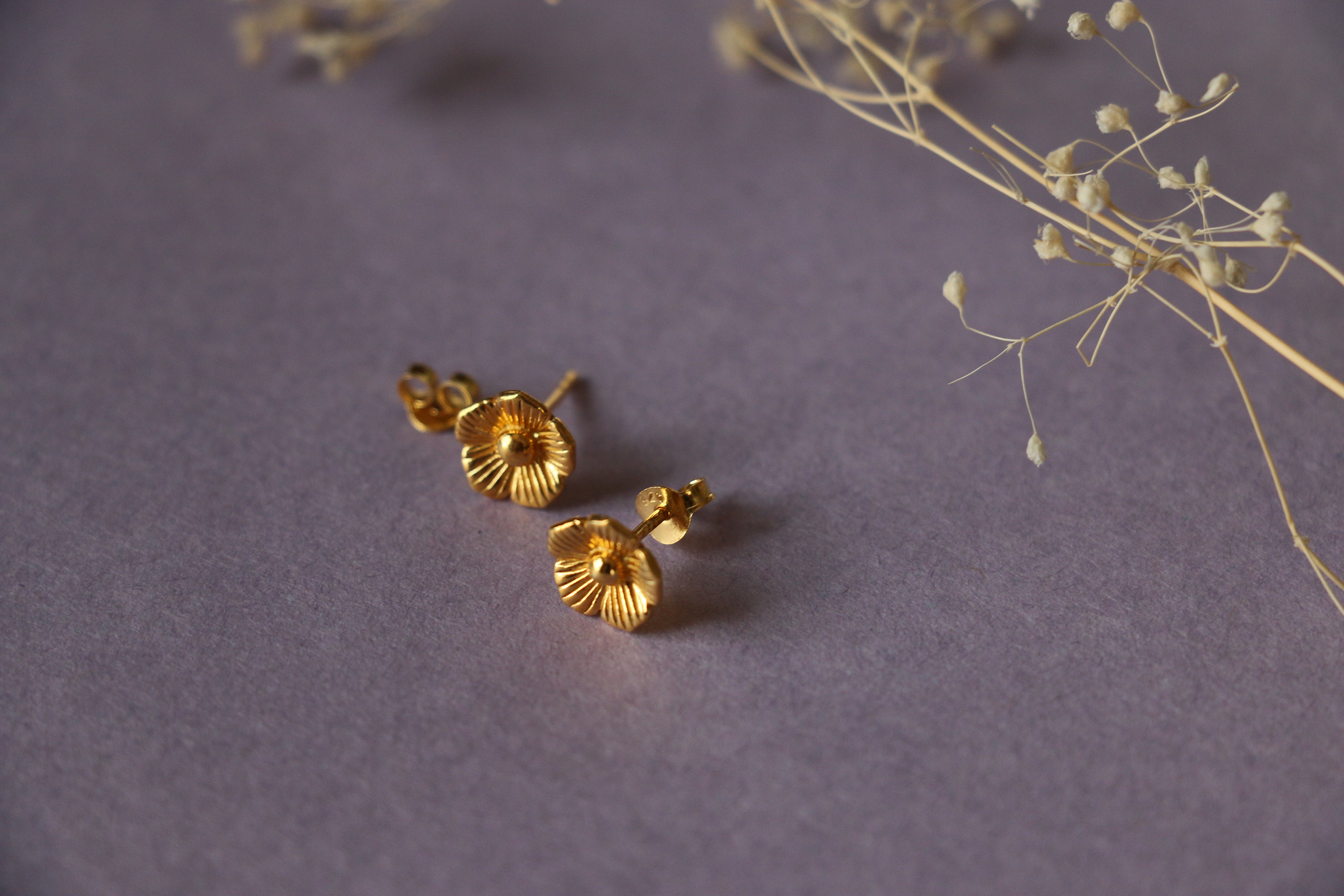 Floral ear studs