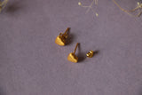 Matte heart ear studs