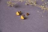 Matte heart ear studs
