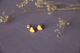 Matte heart ear studs