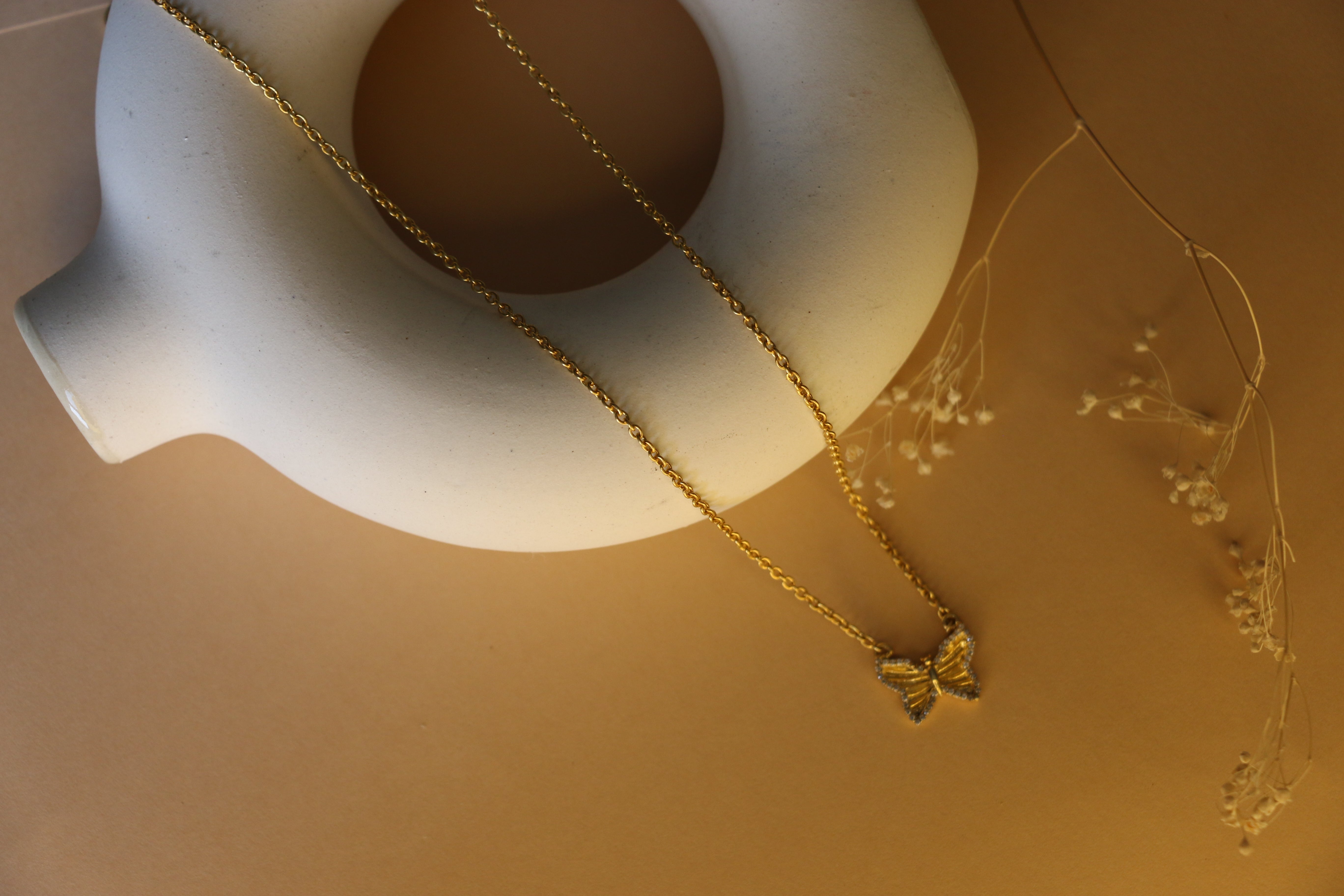 CZ small butterfly necklace