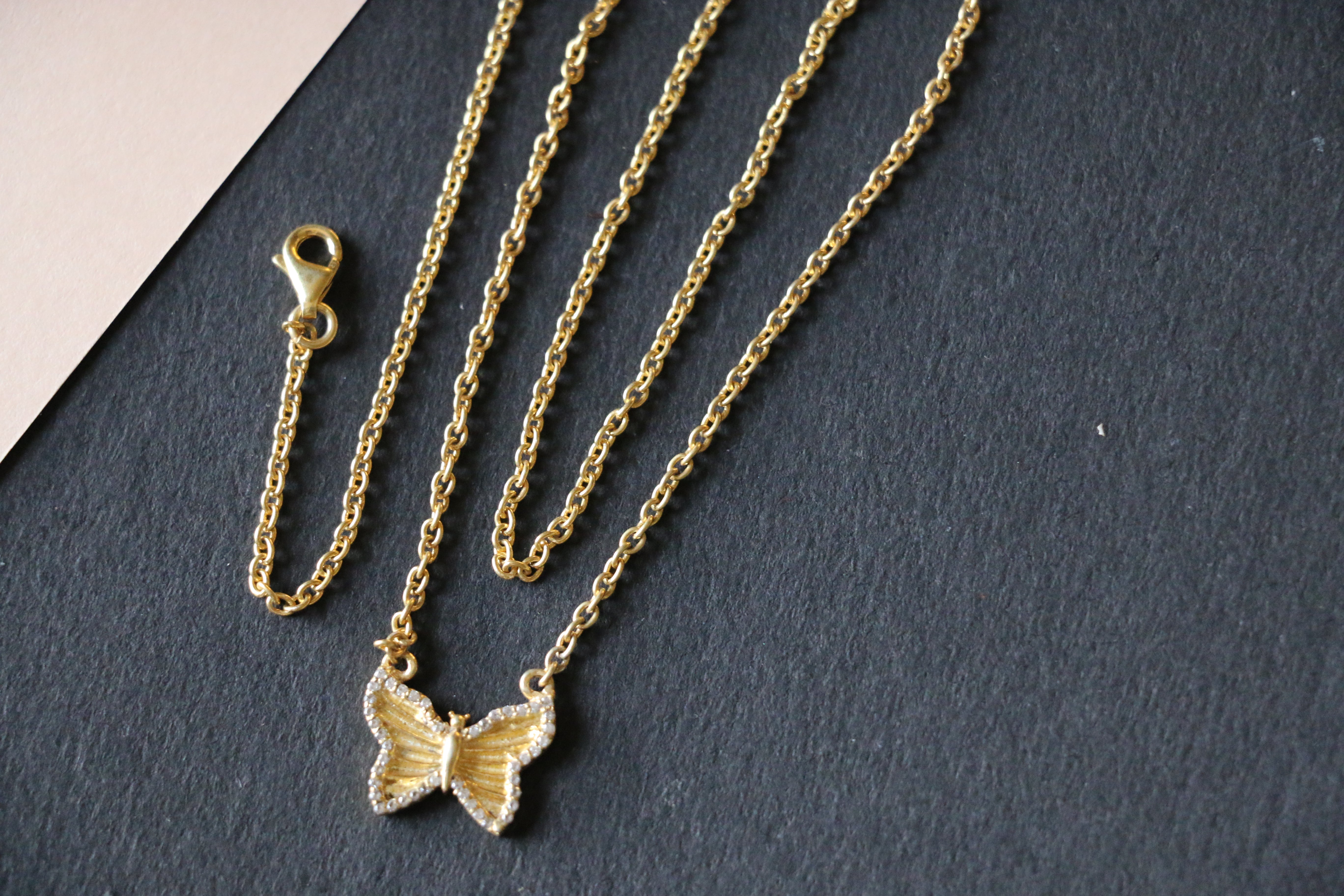 CZ small butterfly necklace