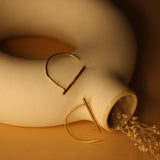 D shaped semi ear hoops
