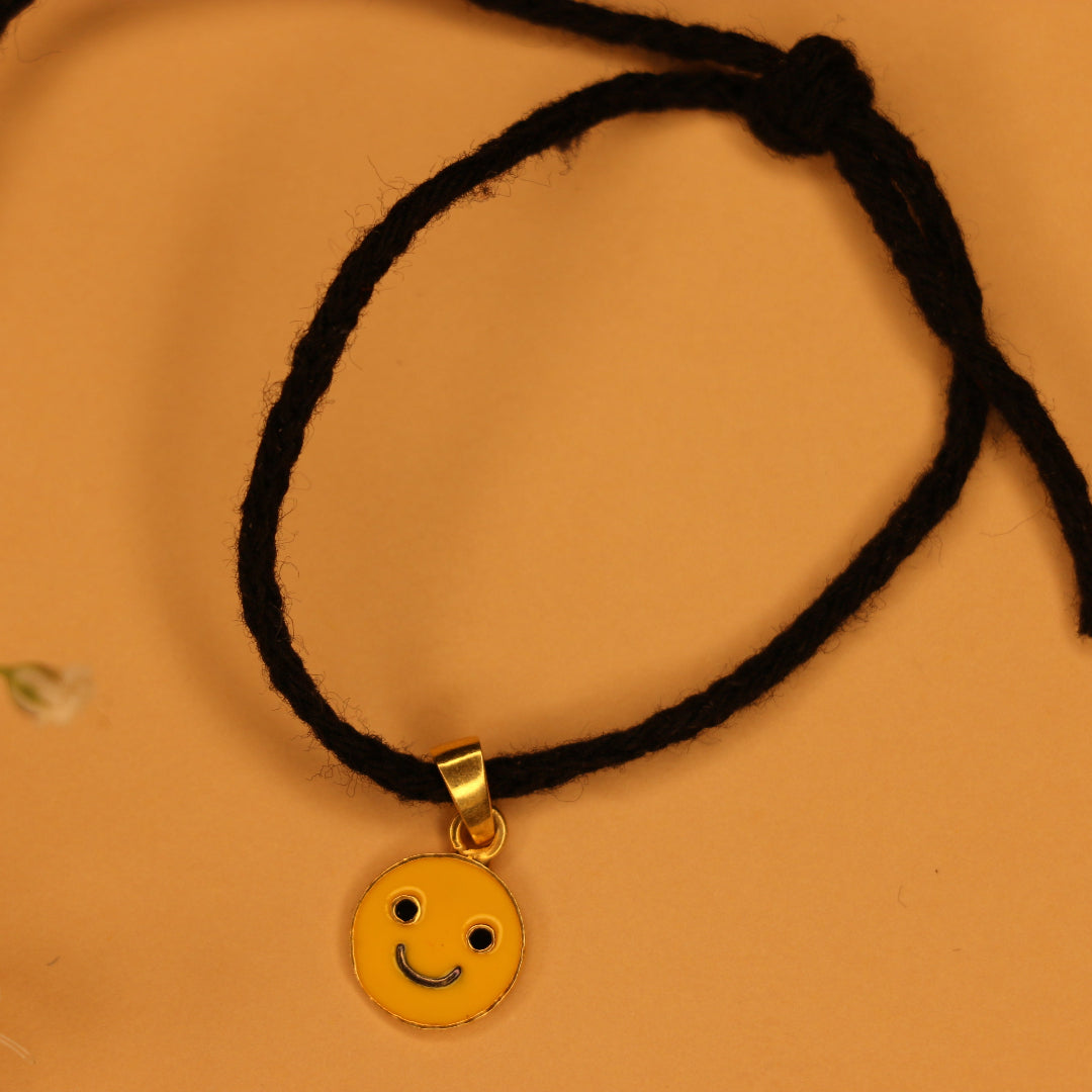 Smiley kids black thread nazarbattu