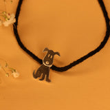 3D Dog shaped kids black thread nazarbattu