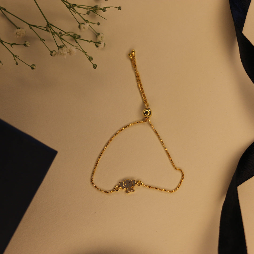 Elephant enamel slider Bracelet