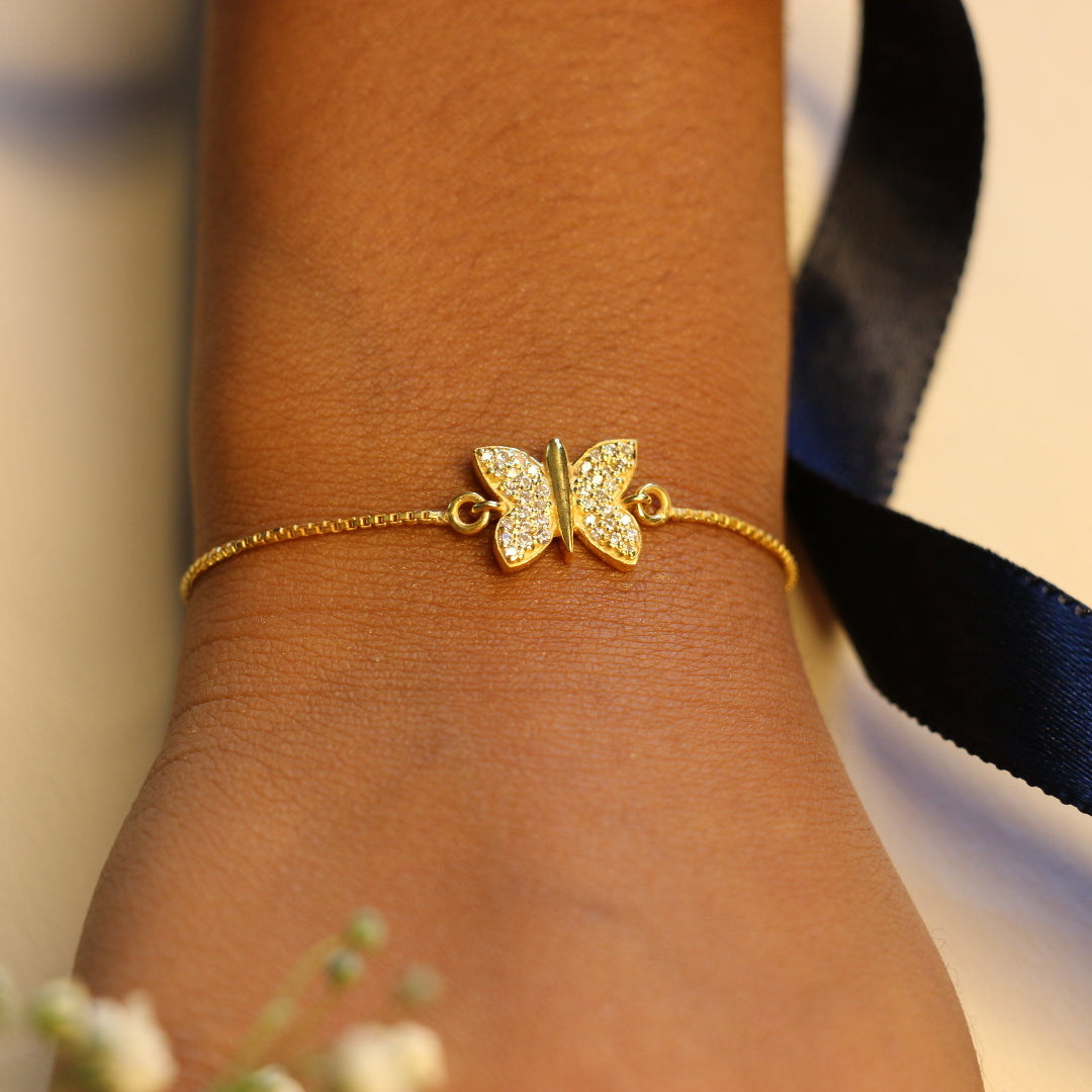 Cz butterfly slider Bracelet