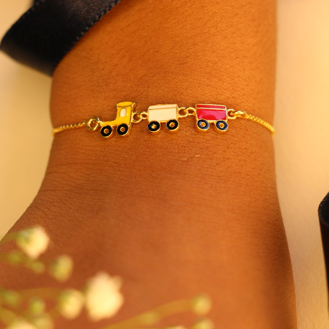 Train enamel slider Bracelet
