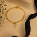 Enamel Bunny charm bracelet
