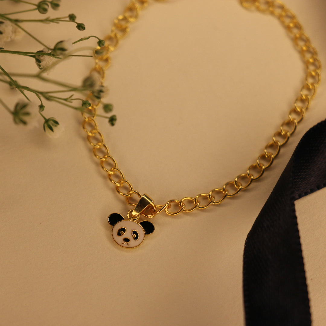 Enamel Panda charm bracelet