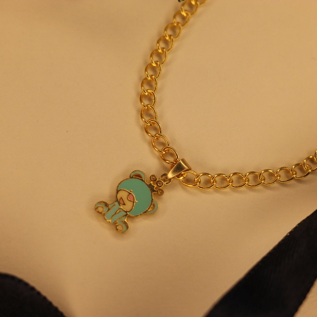 Enamel Teddy charm bracelet