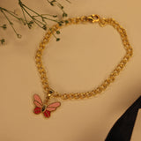 Enamel Butterfly charm bracelet