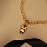 Enamel Iron-man charm bracelet