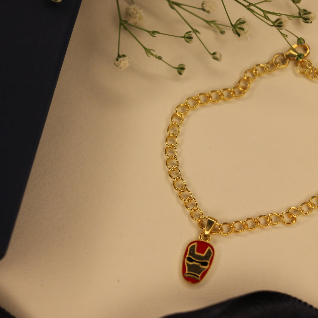 Enamel Iron-man charm bracelet