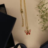 Butterfly enamel necklace set