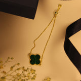 Malachite clover slider Bracelet