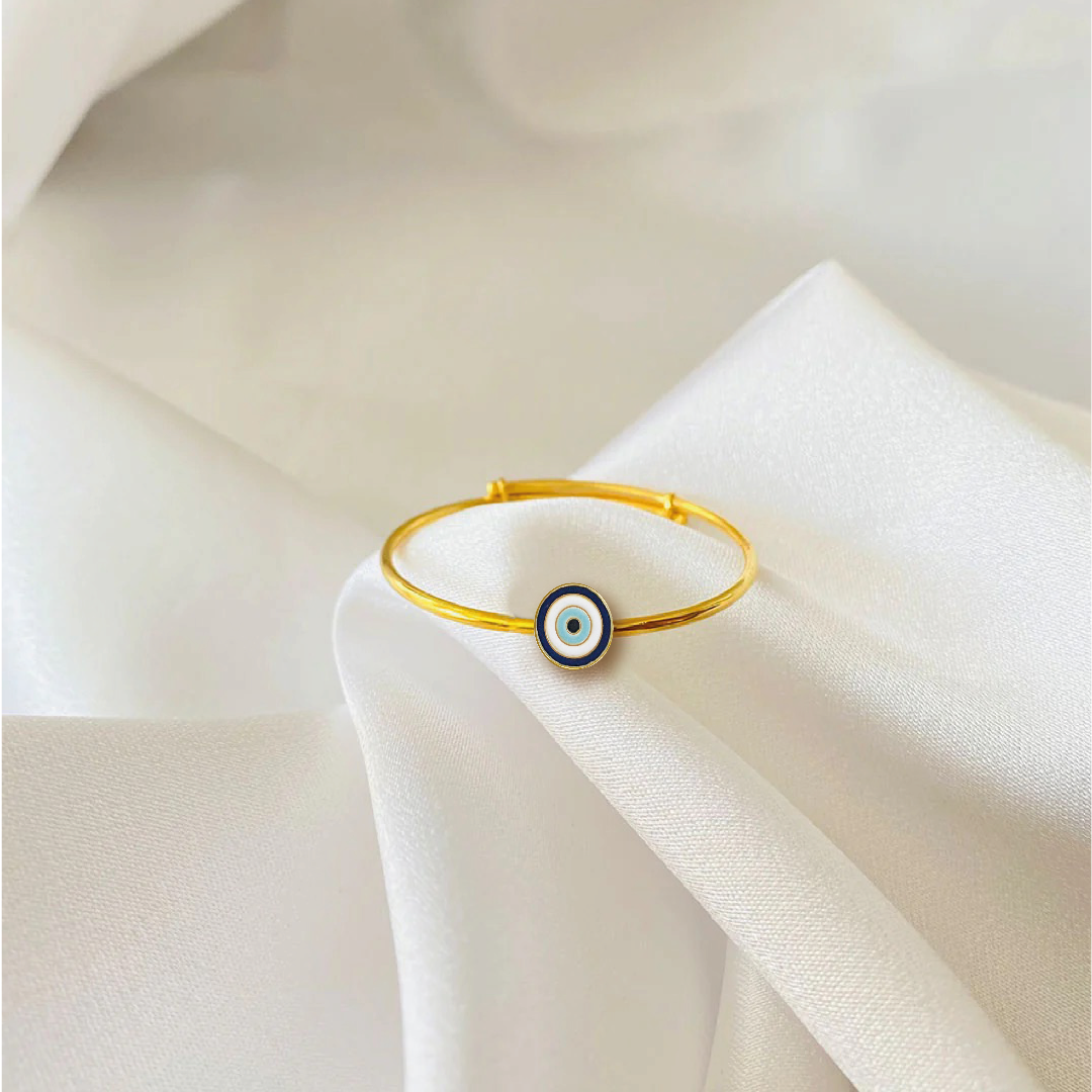 Evil eye original Silver adjustable kids bangle