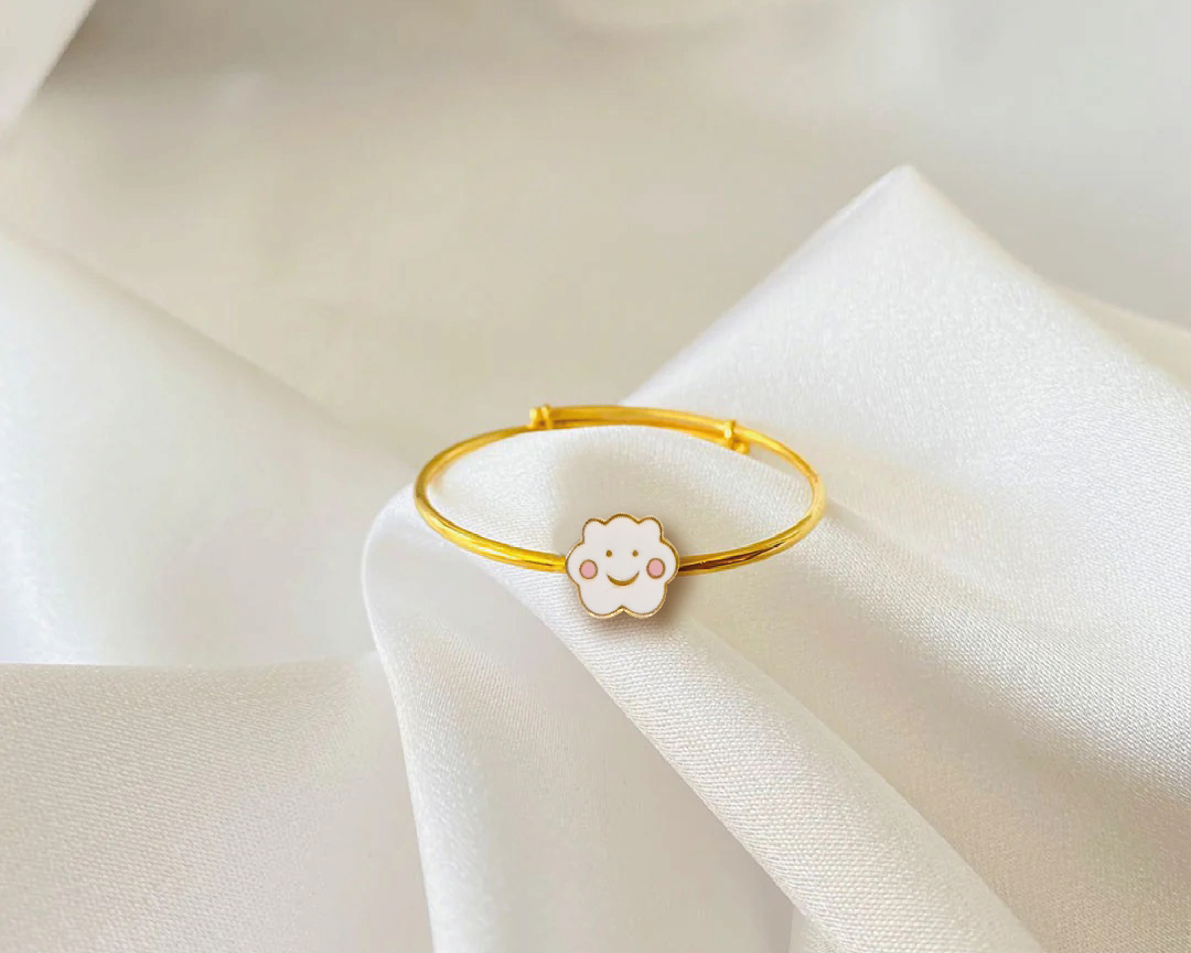 Cloud Silver adjustable kids bangle