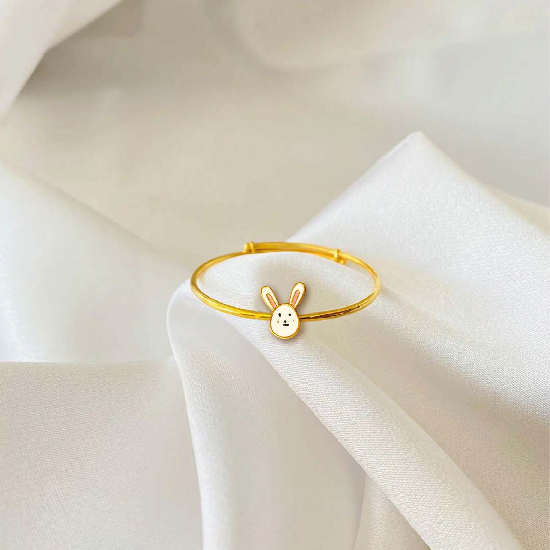 Bunny Silver adjustable kids bangle
