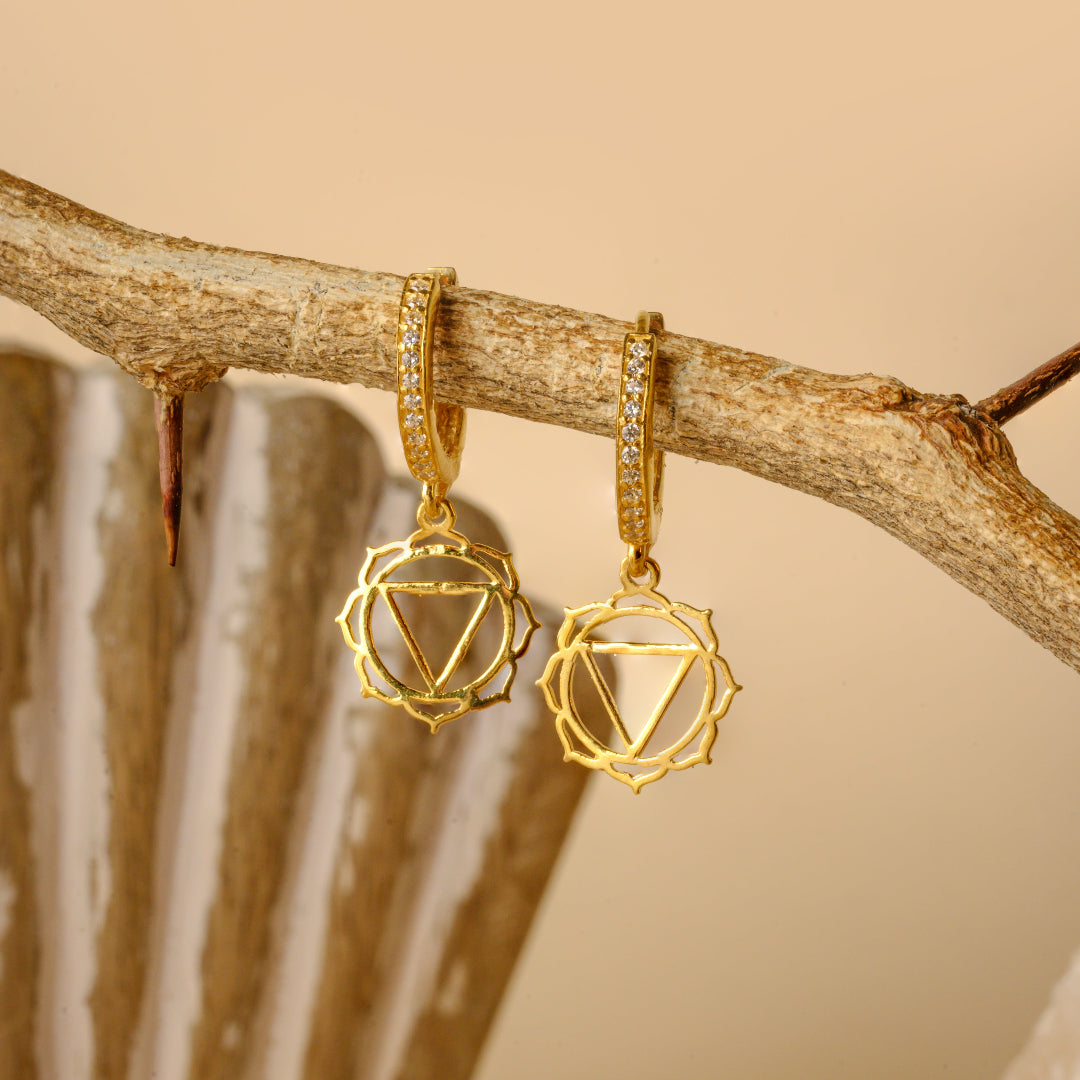 Solar Plexus Chakra Cz hoops