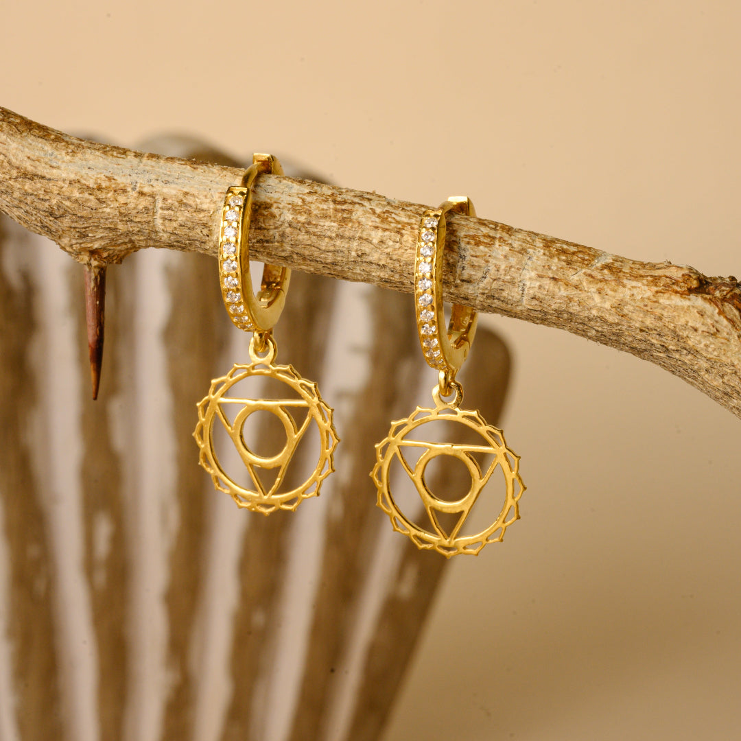 Throat Chakra Cz hoops
