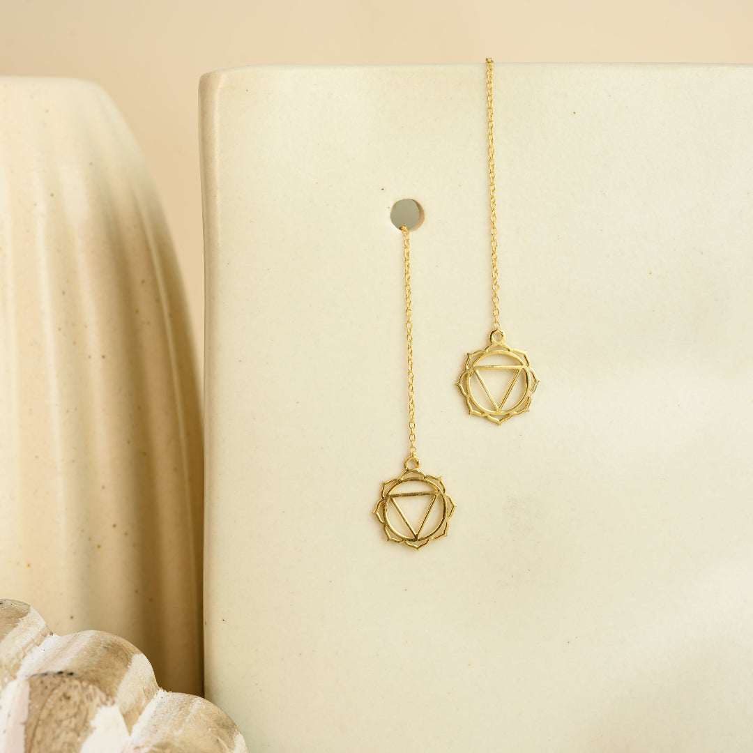 Solar Plexus Chakra Threader Earrings