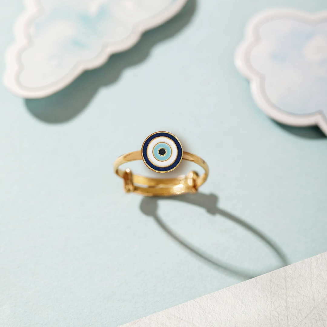 Evil eye kids adjustable ring