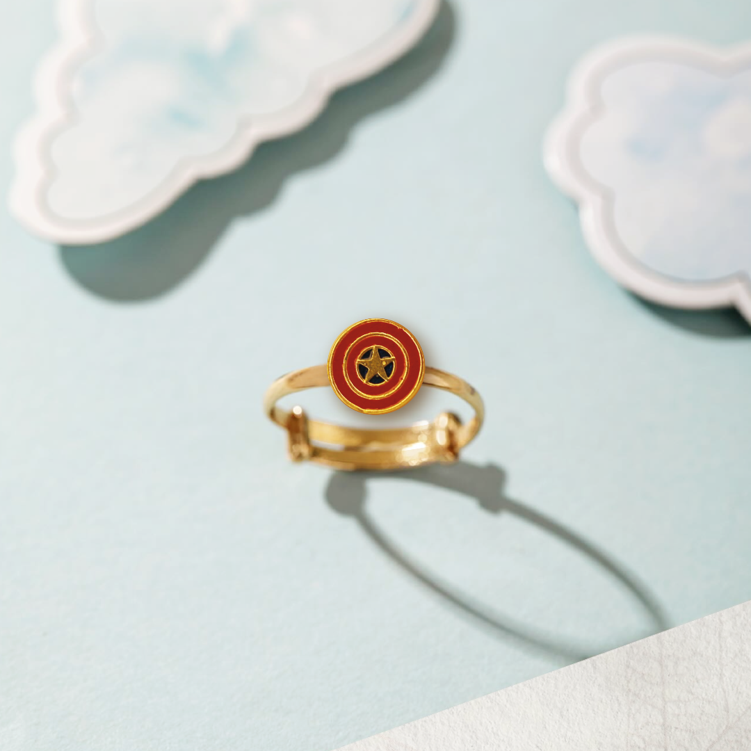 Captain america kids adjustable ring