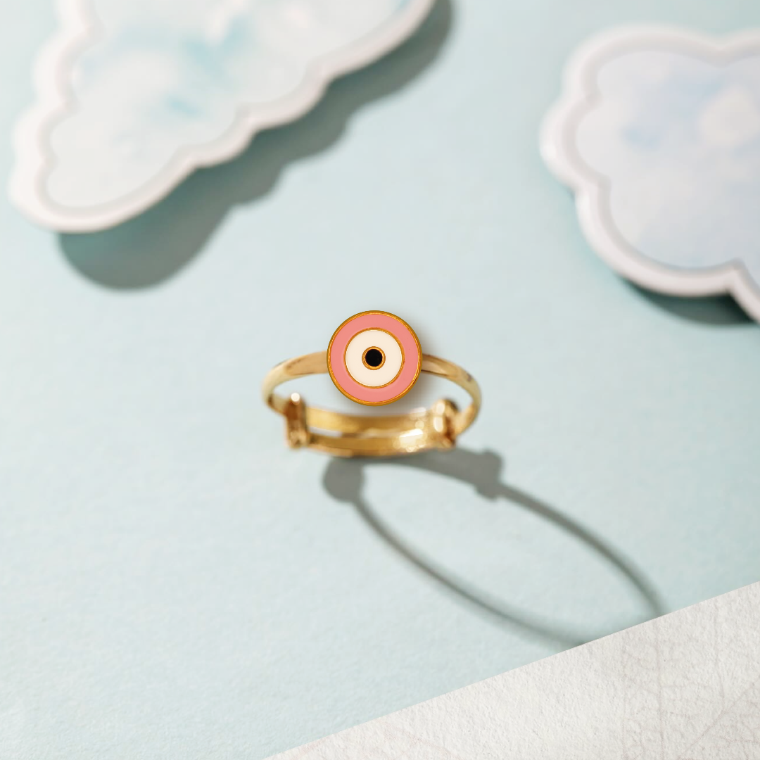 Evil eye kids adjustable ring