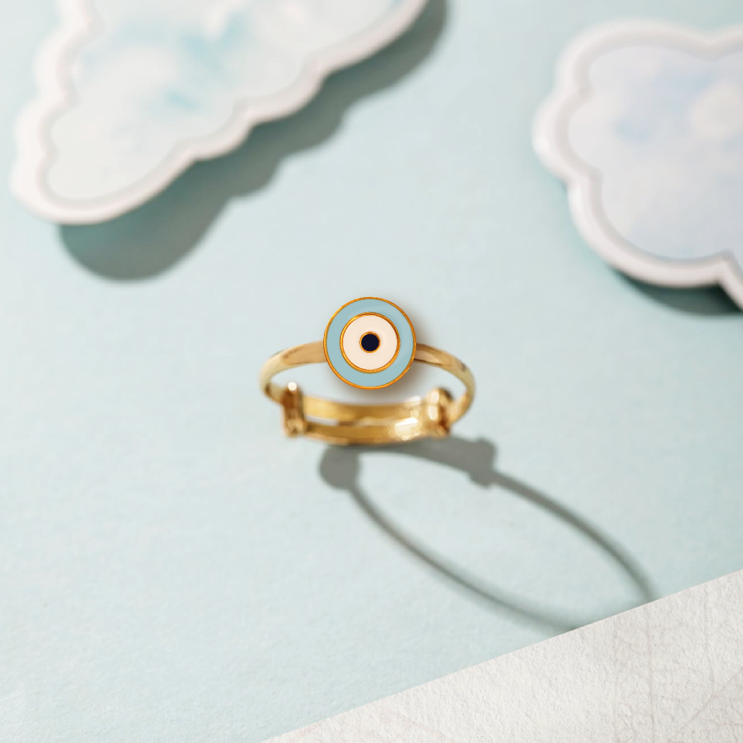 Evil eye kids adjustable ring
