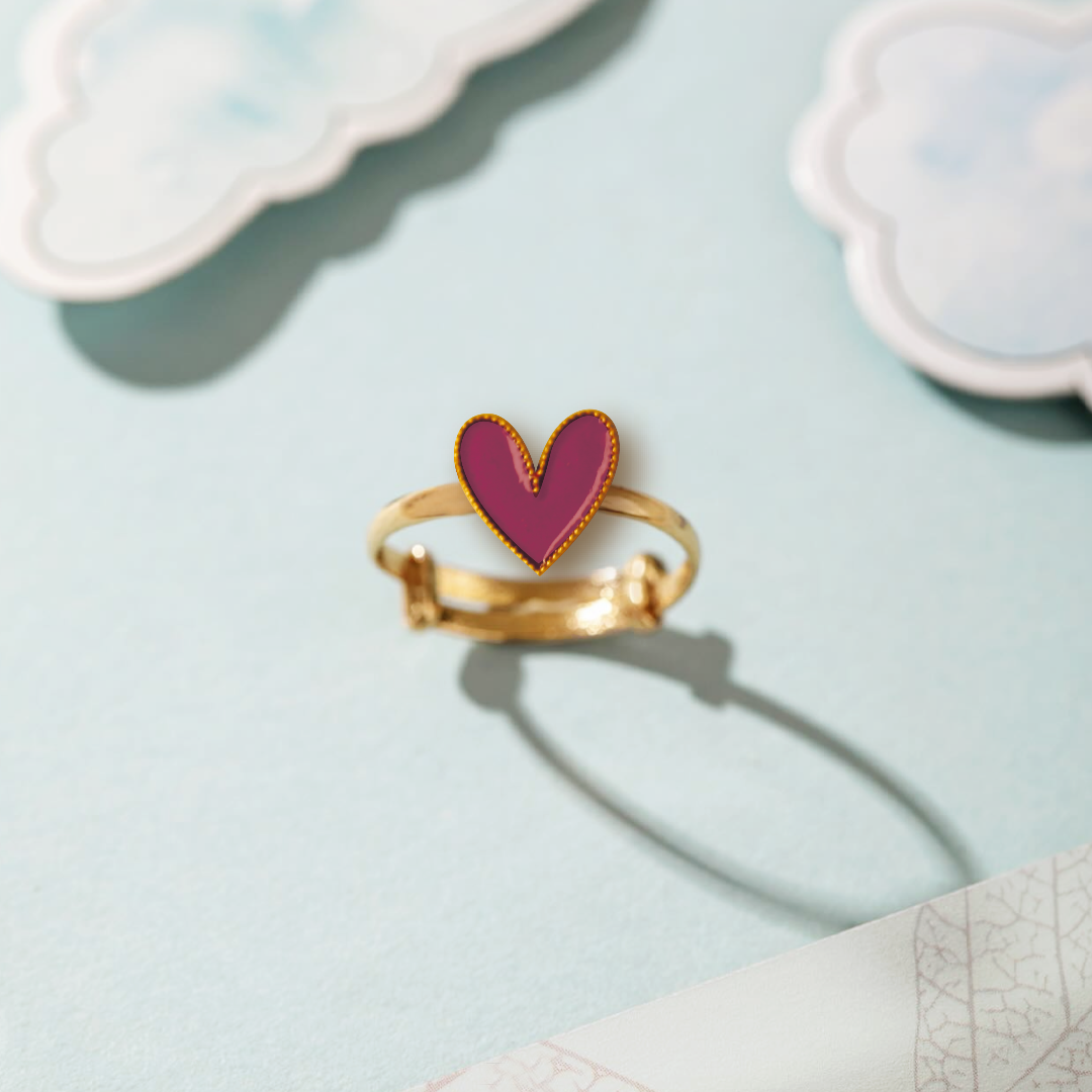 Heart kids adjustable ring