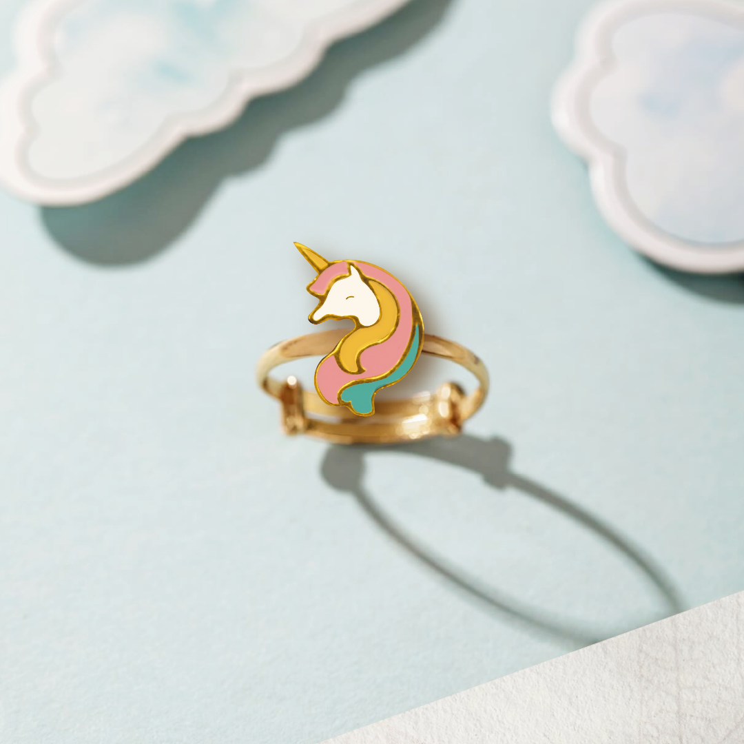 Unicorn kids adjustable ring