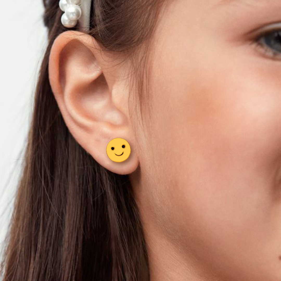 Smiley ear studs