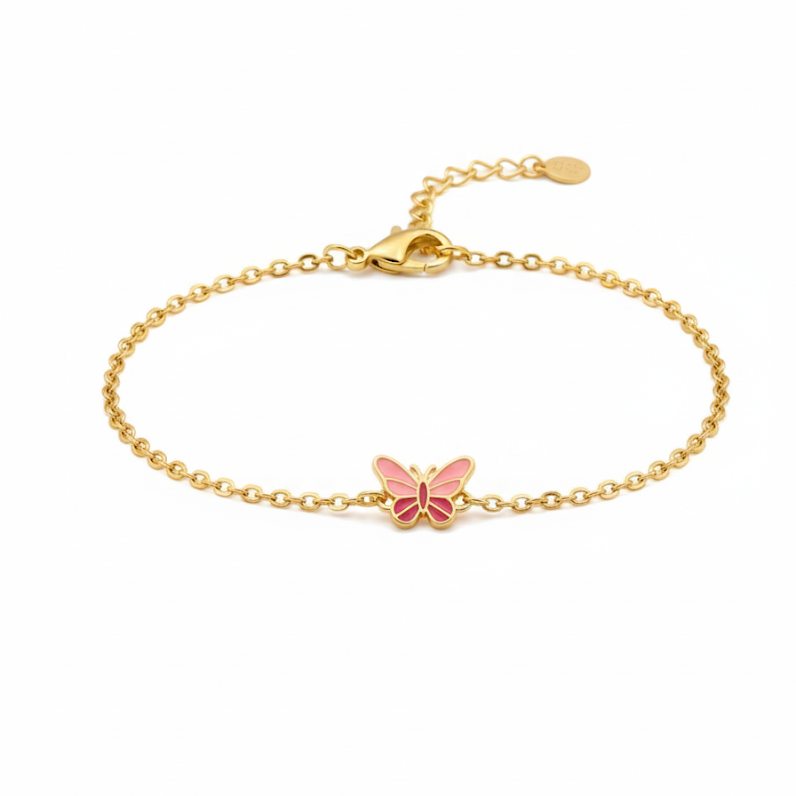 Butterfly enamel Flexible Chain Bracelet