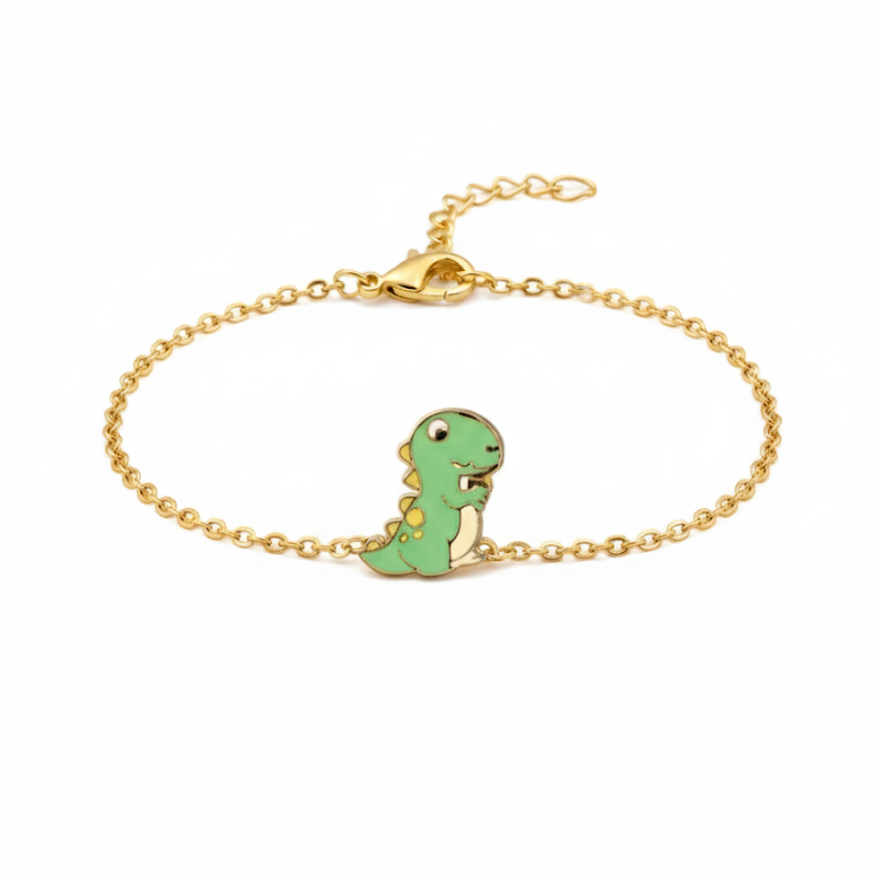 Dinosaur enamel Flexible Chain Bracelet