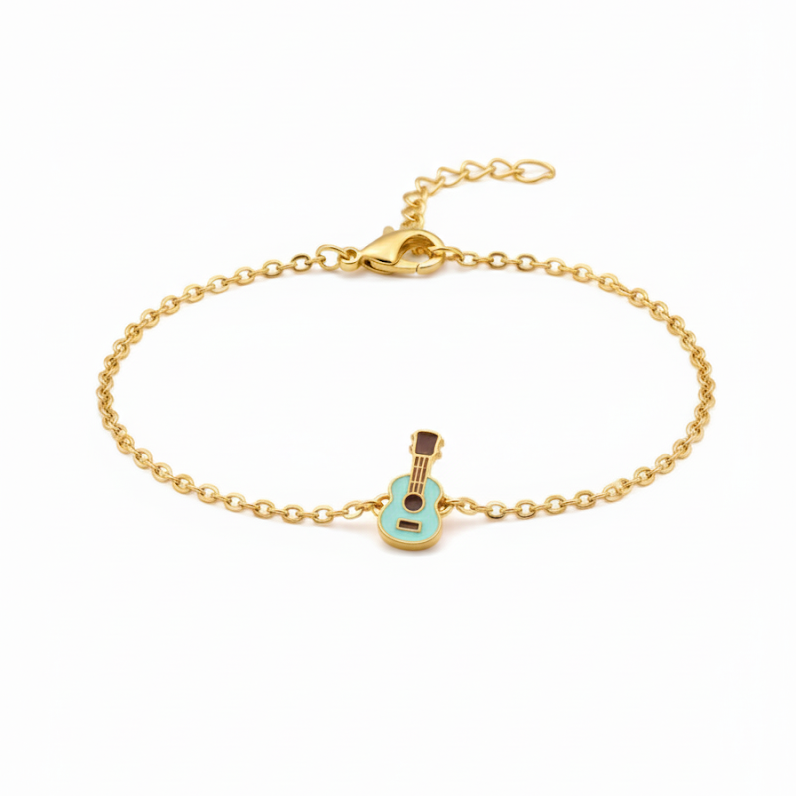 Guitar enamel Flexible Chain Bracelet
