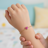 Heart enamel Flexible Chain Bracelet