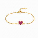 Heart enamel Flexible Chain Bracelet